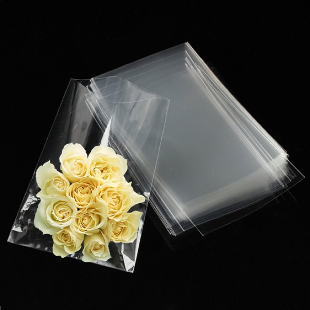 200 Pcs 5x7 Inches Clear Flat Cello/Cellophane heat seal cookie bags