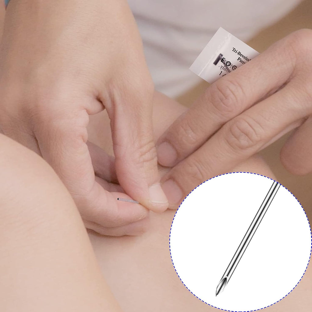 Piercing Kit 100 Pcs Piercing Needle with Stainless Forceps Clamp