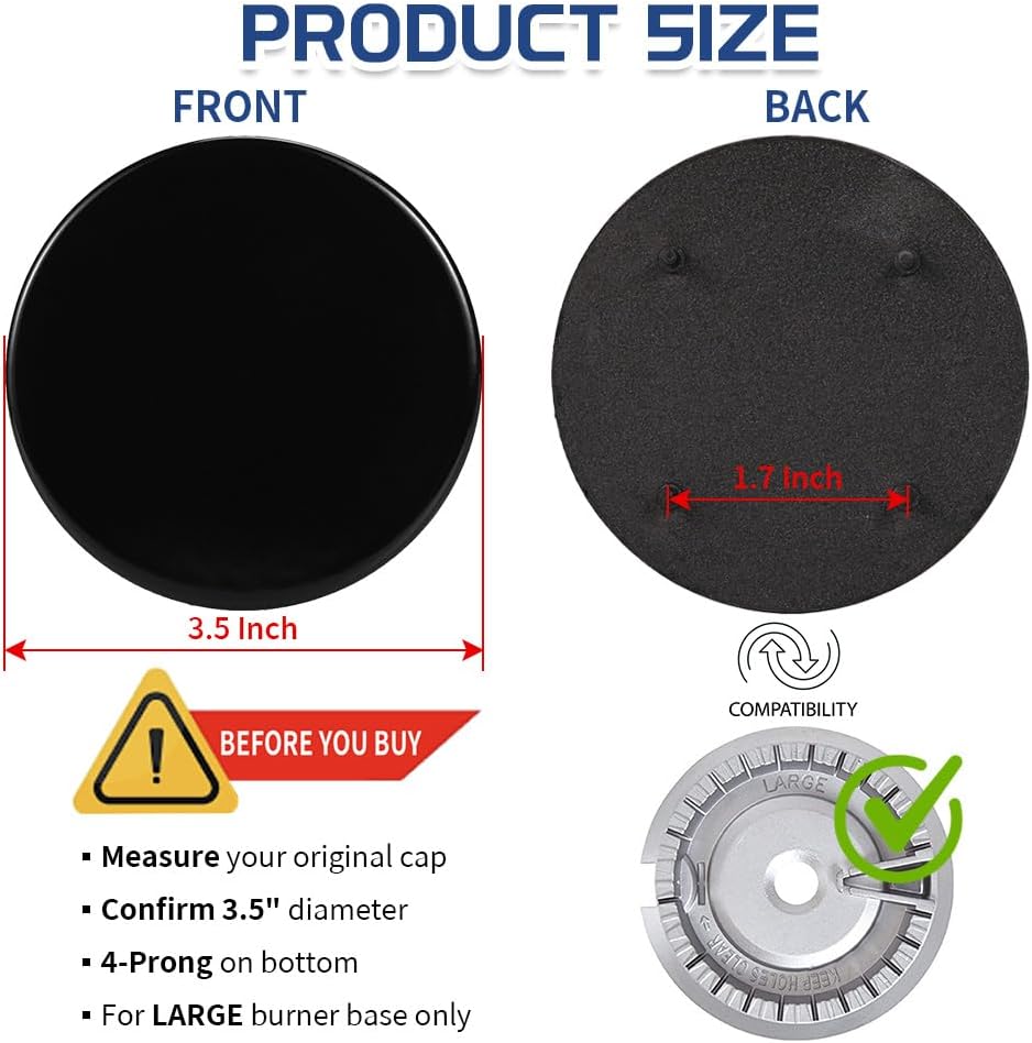 WB29K10024 Large Burner Cap Replacement for GE/Hotpoint Gas Range/Stove