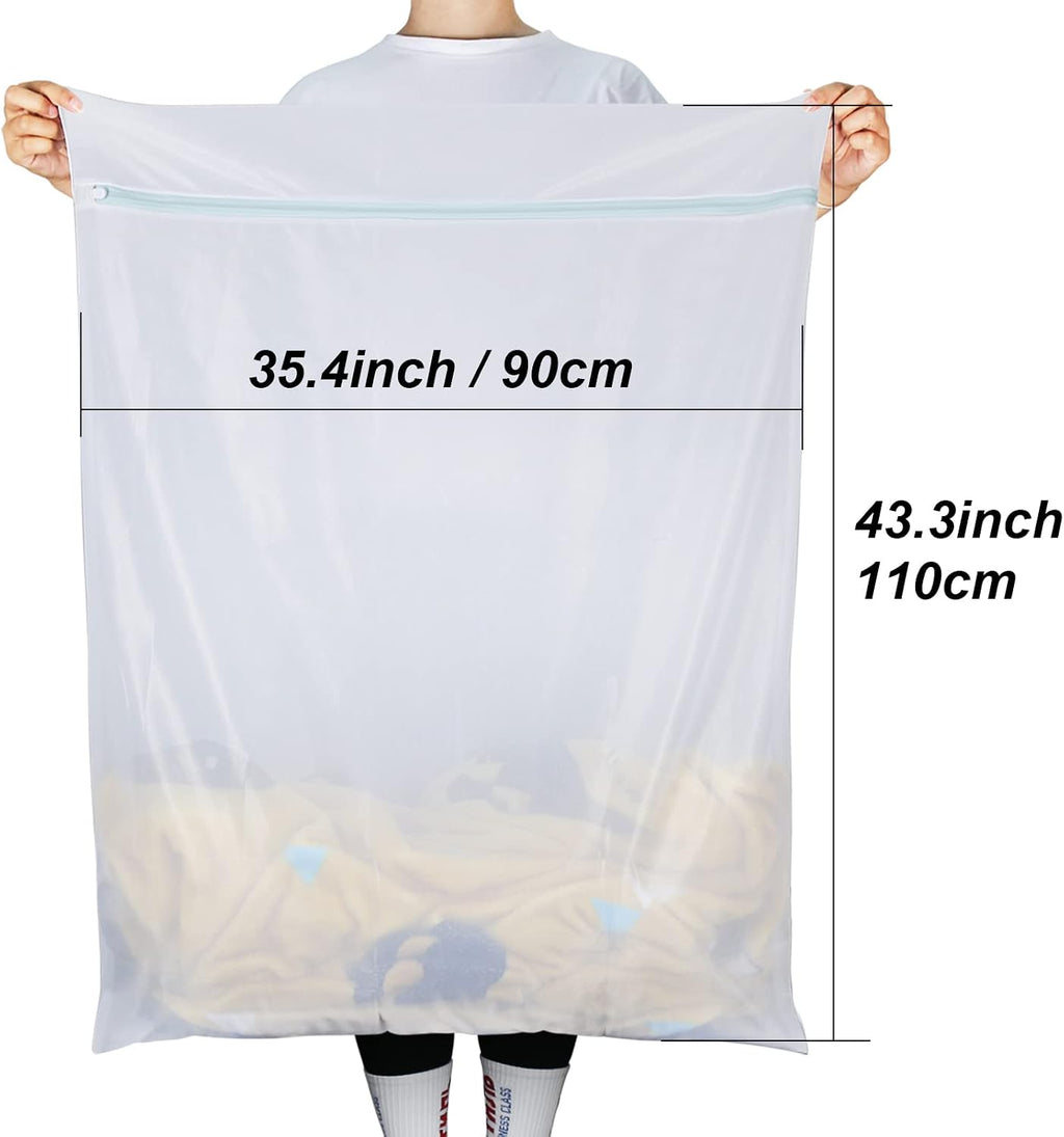 2Pk 43x35" Extra Large Mesh Laundry Bags Jumbo for Blankets | Mesh bags for delicates, coats, blankets, bedding