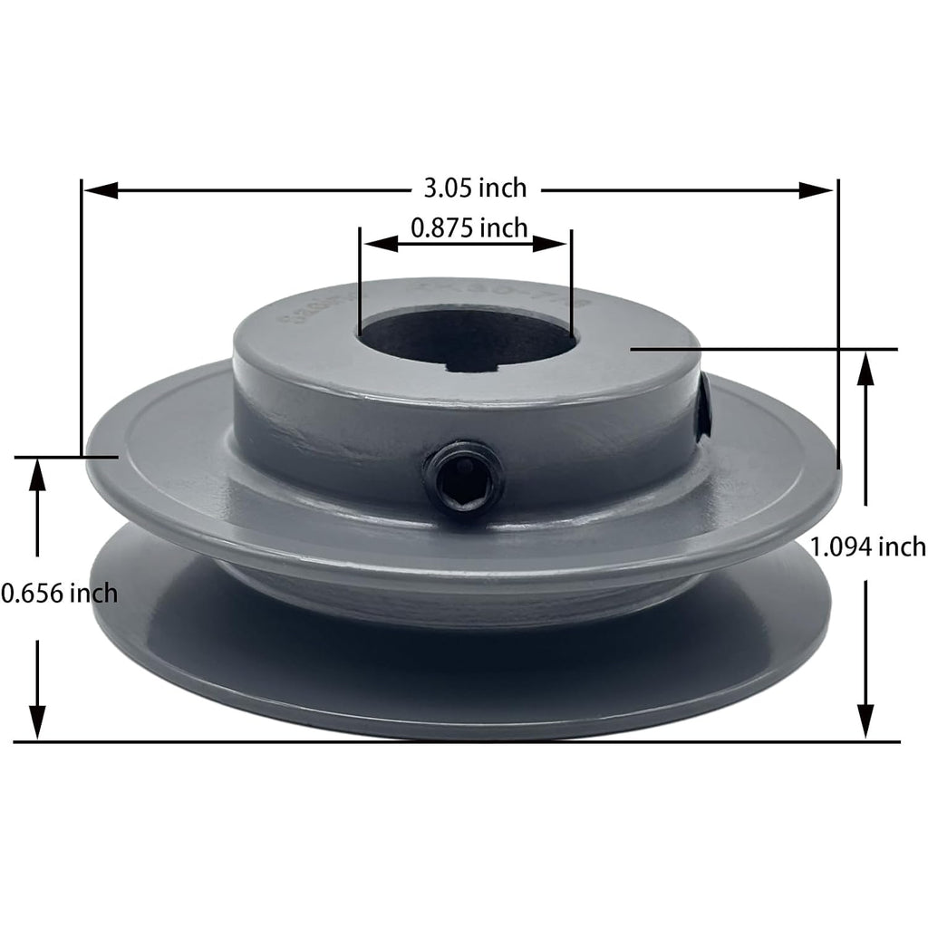 AK30-7/8 V Belt Pulley 7/8 inch bore 3.05" OD,V-Belt Sheave Cast Iron for A 3L 4L V-Belts,AK3078 Pulley
