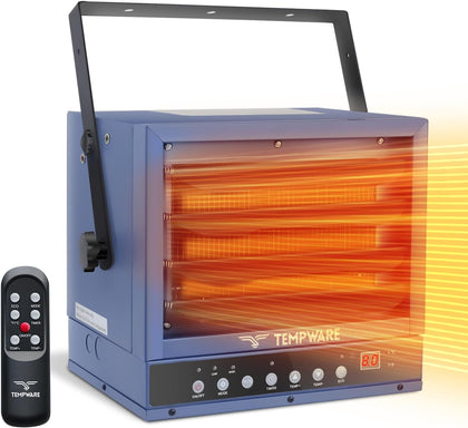 7500W Electric Garage Heater 240V Hardwired Ceiling Mount Heater | Shop Heater with 12H Timer, Overheat Protection