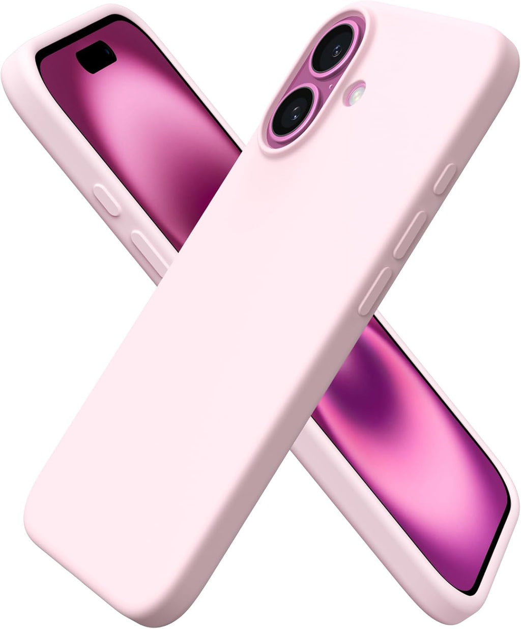 Compatible with iPhone 16 Case 6.1", Slim Liquid Silicone 3 Layers Full Covered Soft Gel Rubber Shockproof Phone