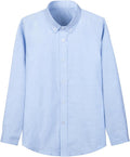 Boys 100% Cotton Oxford Long Sleeve Shirt Button-Down Collar