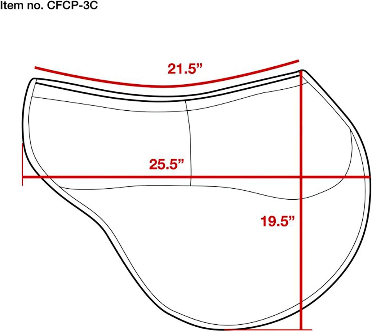All-Purpose Contoured Correction Saddle Pad with Adjustable Memory Foam Inserts for Custom Support, Non-Slip, Shock