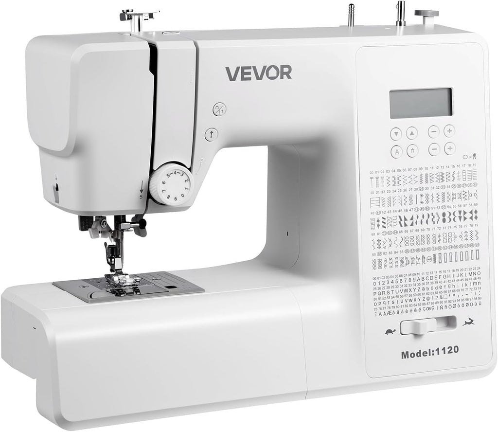 Computerized Sewing Machine, 200 Stitch Applications, with LCD Screen, Foot Pedal and LED Light, Heavy-Duty Metal