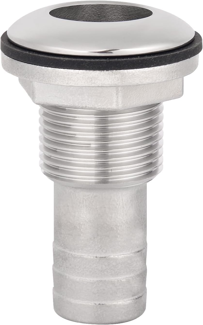 316 Stainless Steel Boat Thru-Hull Fitting Drain for 3/4" I.D. hose