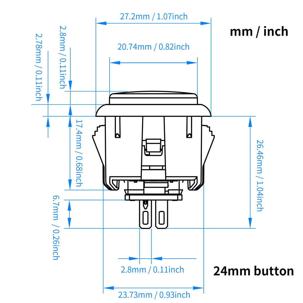 Gravity KS Mechanical Shafts Silent Pushbutton 24mm Snap-in (Boxed (Clear White E02(12 pcs)