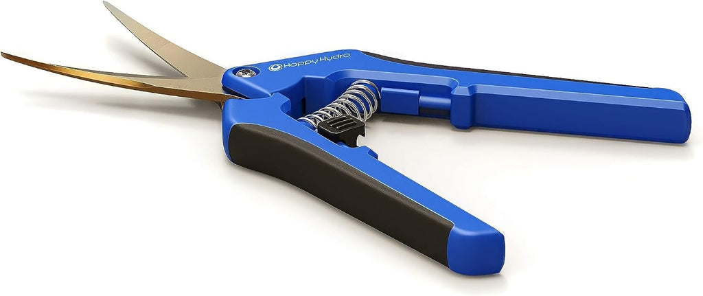 Trimming Scissors - Curved Tip - Titanium Coated Blades with Spring-Loaded Comfort Grip Handles - 1 Pack