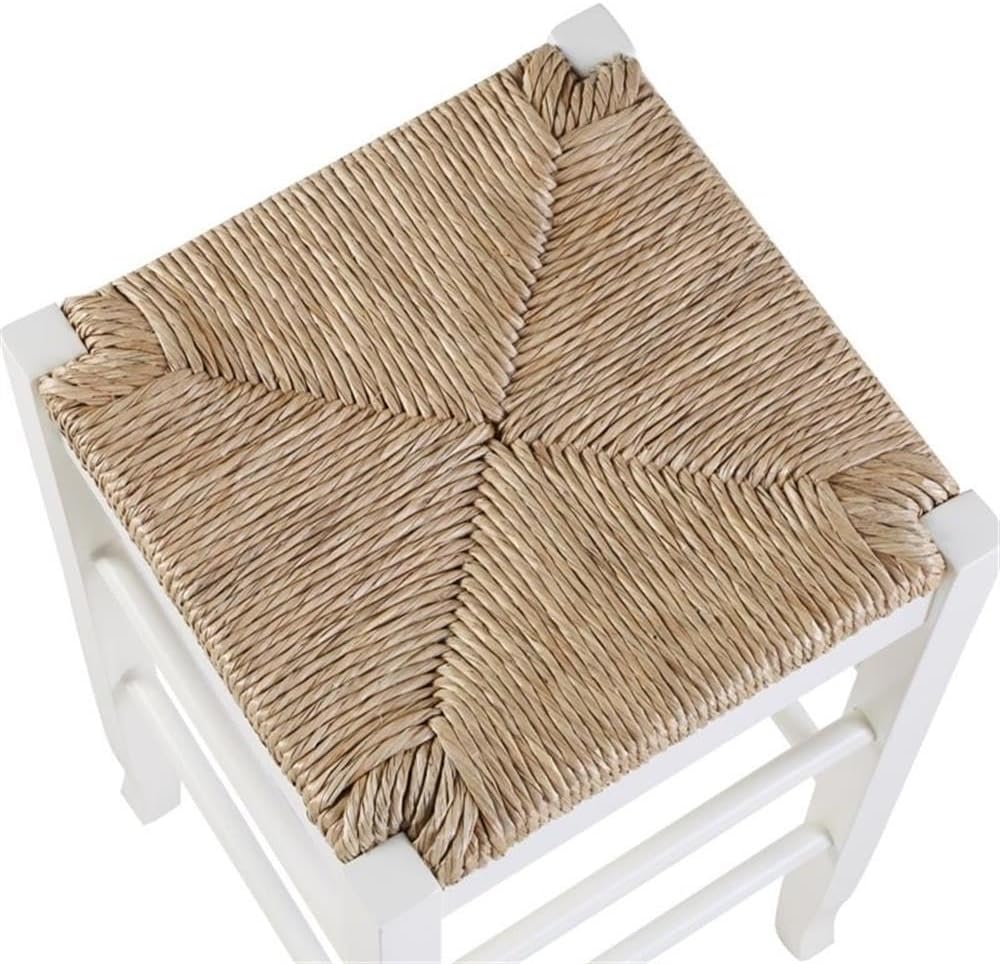 Square Rush Backless Counter Height Kitchen Stool - Cream