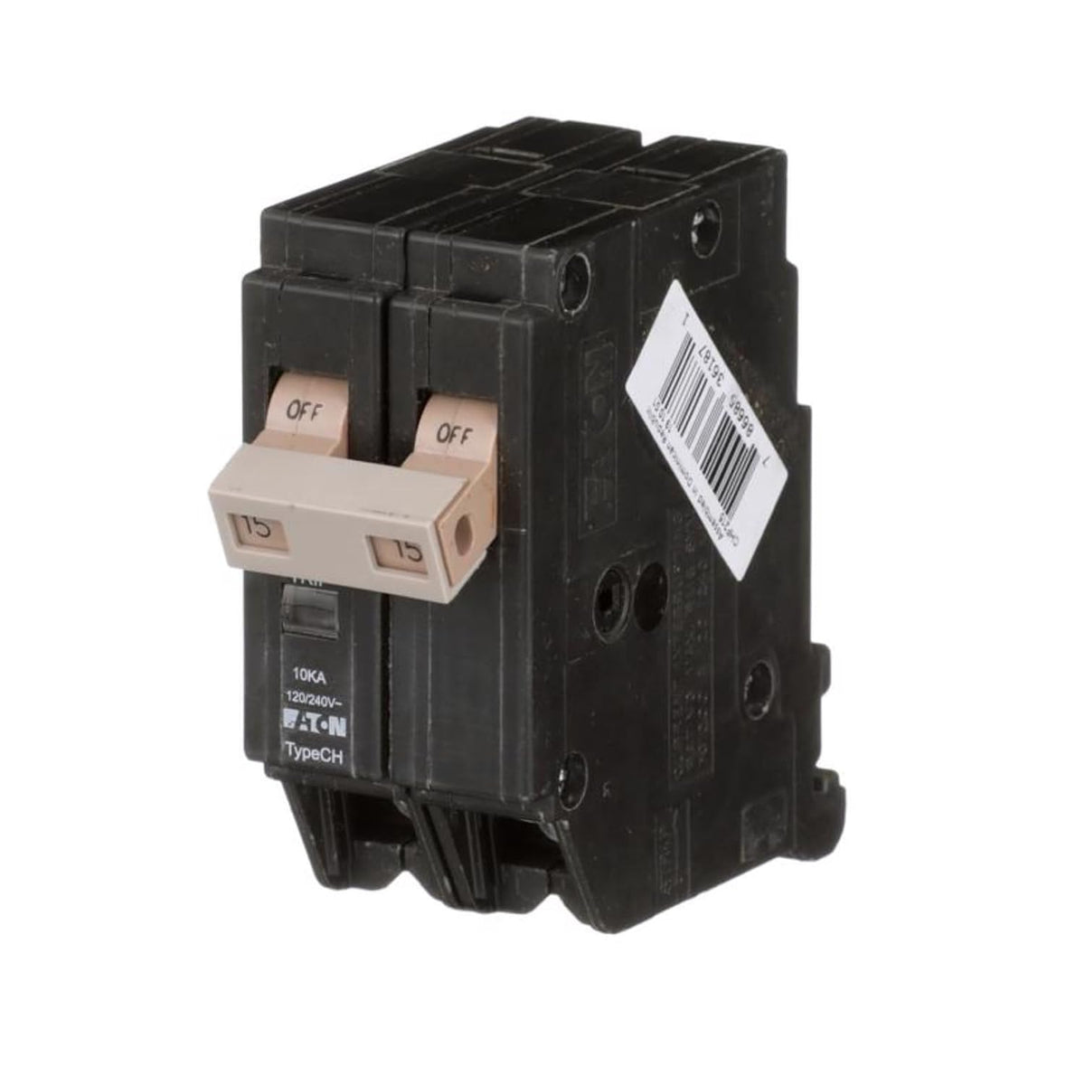 Eaton CHF215 Breaker, 15A, 2P, 120/240V, 10 kAIC, Type CH
