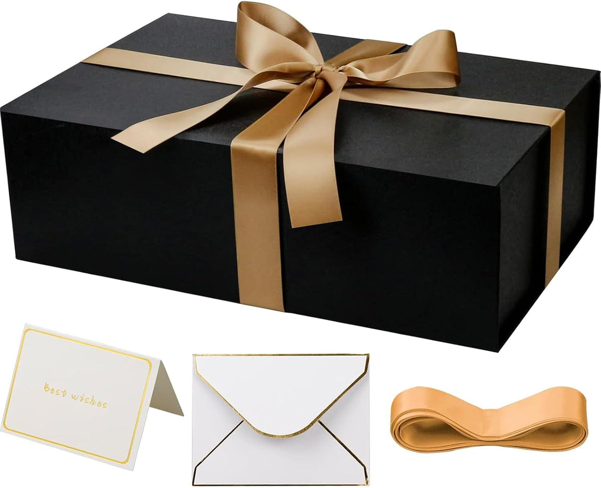 Large Black Gift Box with Magnetic Lids