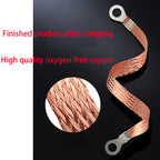Flat Copper Braid Cable,6mm Flat Copper Braided Ground Strap Wire, Flexible Shielding Wire Mesh（16.4ft）