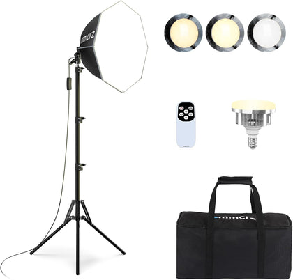 Professional Softbox Lighting Kit, 20'' x 20'' Studio Lights with 85W 2700-6500K E27 LED Bulbs, Continuous Lighting