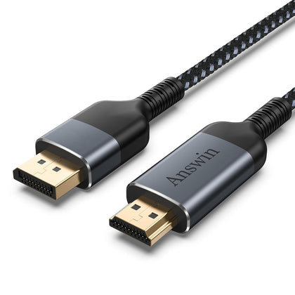 HDMI to DisplayPort Cable 4K HDMI to DisplayPort Uni-Directional 6Ft Cable for PS5, Xbox Series X|S, Mac mini & DP