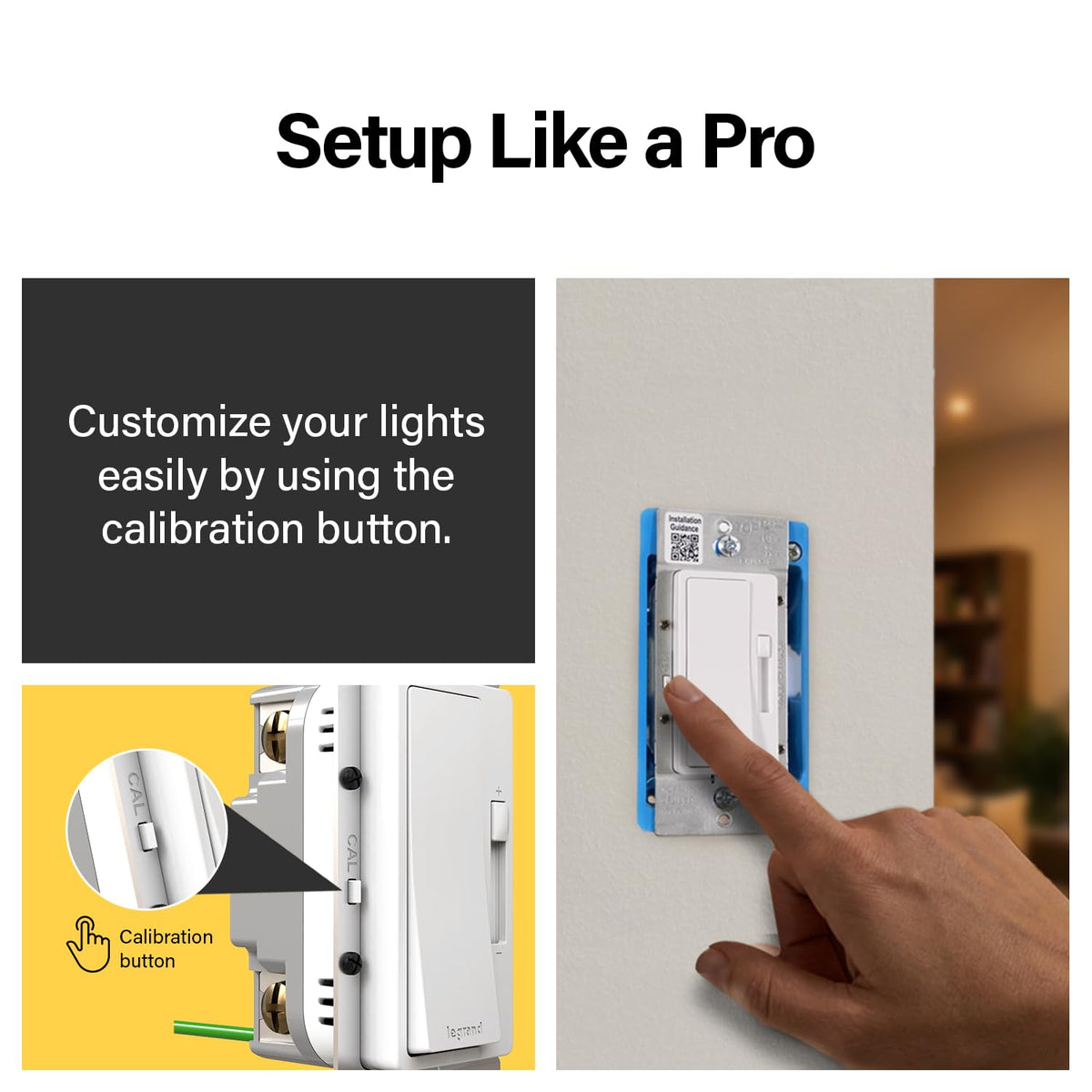 Legrand Radiant 150W LED Dimmer Light Switch 3-Way Rocker White 1 Pack