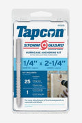 Storm Guard 1/4 x 2-1/4" Hurricane Concrete Anchoring Kit, 25 PCS