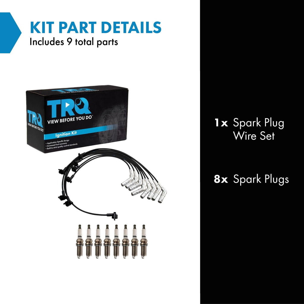 TRQ Spark Plug Kit 8 Piece Iridium Spark Plugs