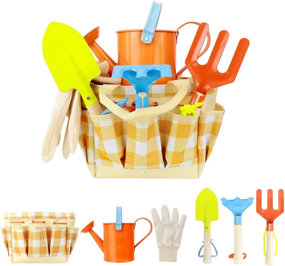 Children's Garden Play Tools Set Durable Beach Toy with Carrying Bag for Kids, Ideal Garden Tool Outdoor Play