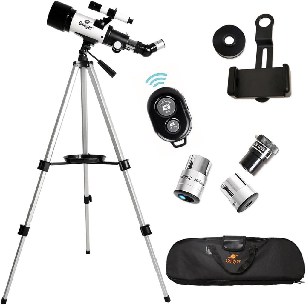 Telescope, 70mm Aperture 400mm AZ Mount Astronomical Refracting Telescope for Kids Beginners - Travel Telescope with