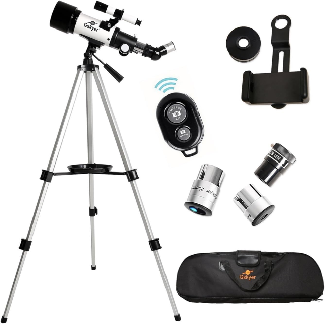 Telescope, 70mm Aperture 400mm AZ Mount Astronomical Refracting Telescope for Kids Beginners - Travel Telescope with