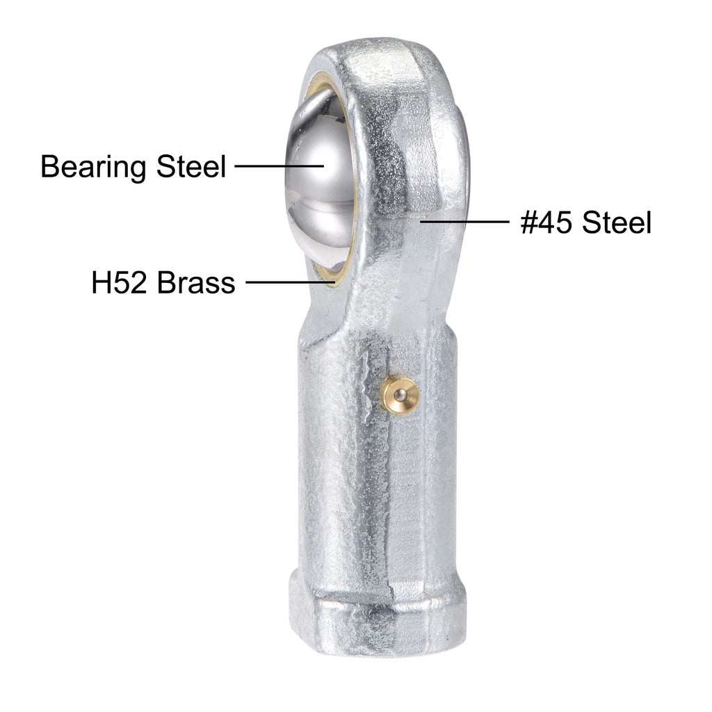 uxcell PHS16 Spherical Rod End Bearing 16mm Bore Self-Lubricated Joint Bearing M16x2.0 Right Hand Female Thread Connector