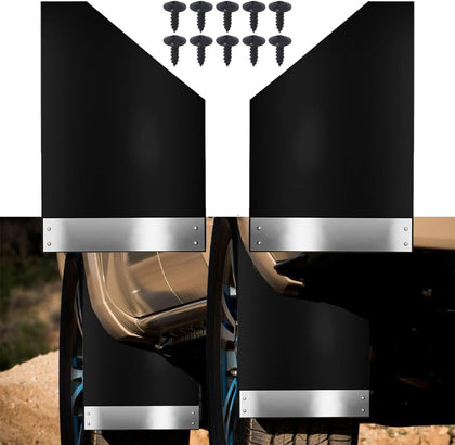 Universal Mud Flaps Black Mudguard for Trucks Cars SUVs Vans | Car Wheel and Tire Mud Flaps with Night Reflectors