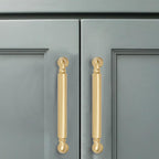 2 Pack 4 Inch Hole Center Brushed Gold Cabinet pulls Heavy-Duty Solid Matte Satin Gold Cabinet Handle Hardware