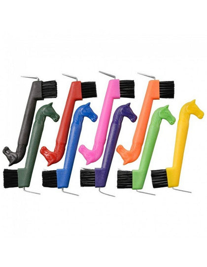 Tough1 Horse Head Hoof Pick/Brush Combination - 6 Pack