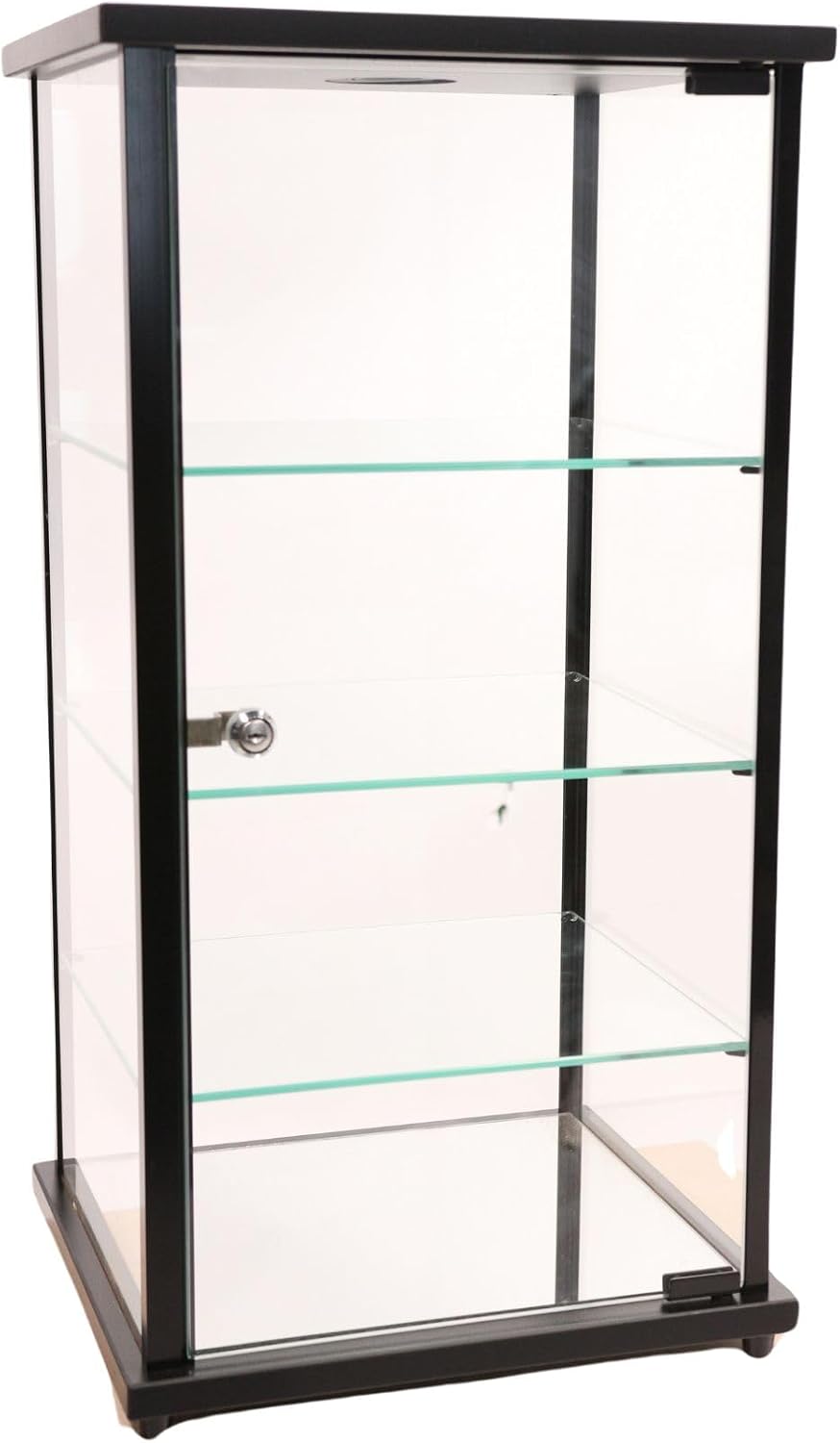 Lighted Glass Countertop Display Case - 27" H x 12" D x 14" L - with Locking Front