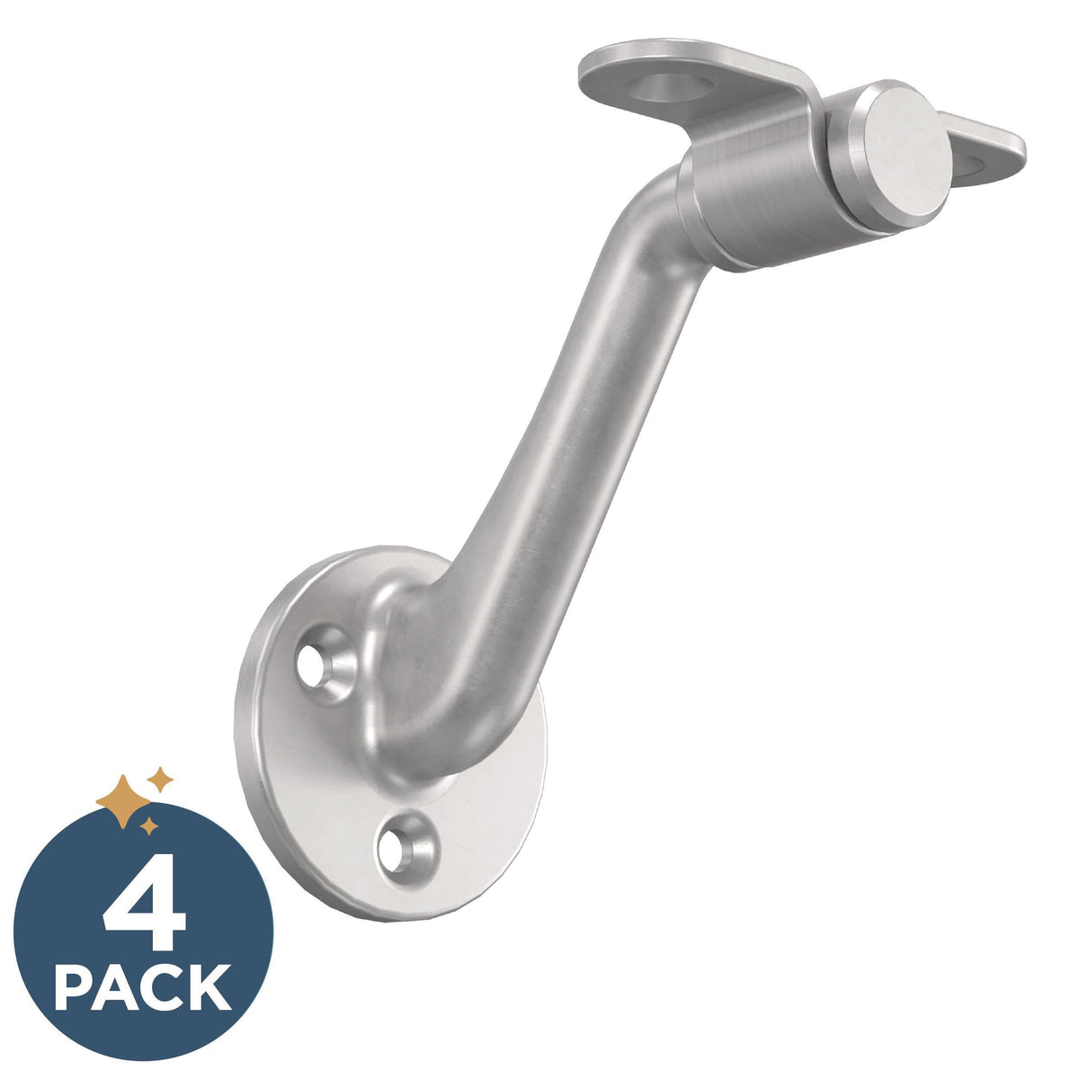 Bar 3 in. (76 mm) Handrail Bracket in Matte Nickel (4-Pack), B47249D-MN-C
