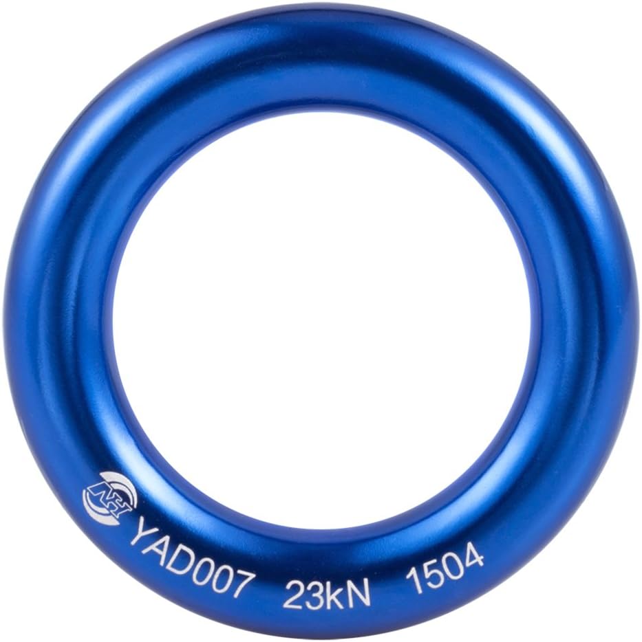 Aluminum Rappel Ring, Climb Perfect Tension Aluminum Alloy O-Ring, 23KN Rappel Rings for Rock Climbing Arborist and