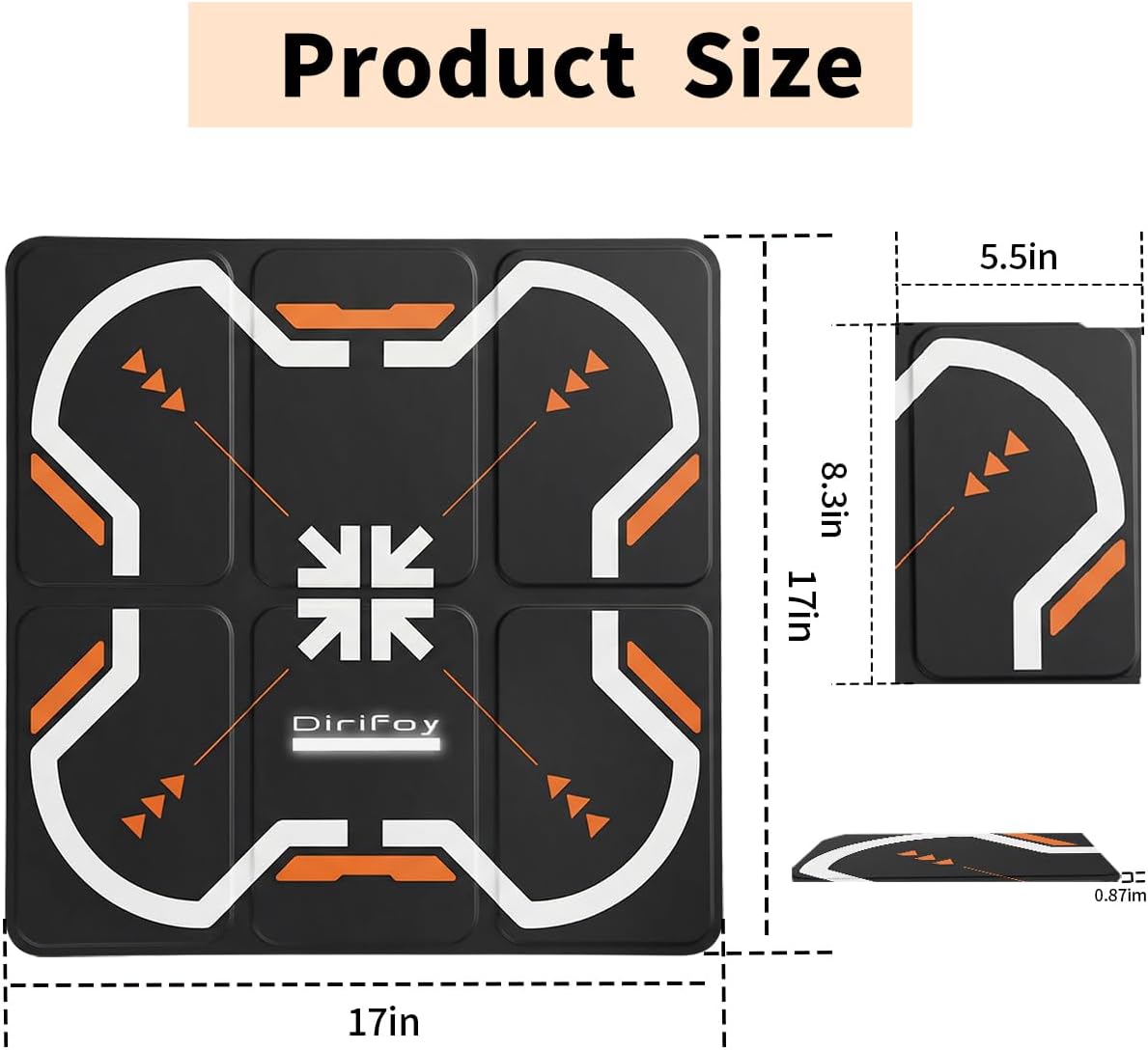 Drone Landing Pad 17" Foldable | High Visibility Weighted Non-Slip Waterproof Double Sided Drone Pad with Portable