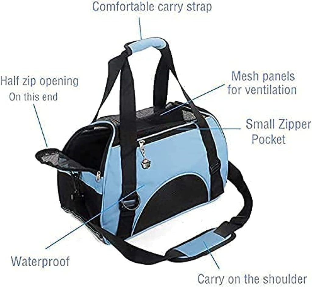 Cat Carrier,Soft-Sided Pet Travel Carrier for Cats,Dogs Puppy Comfort Portable Foldable Pet Bag Airline Approved