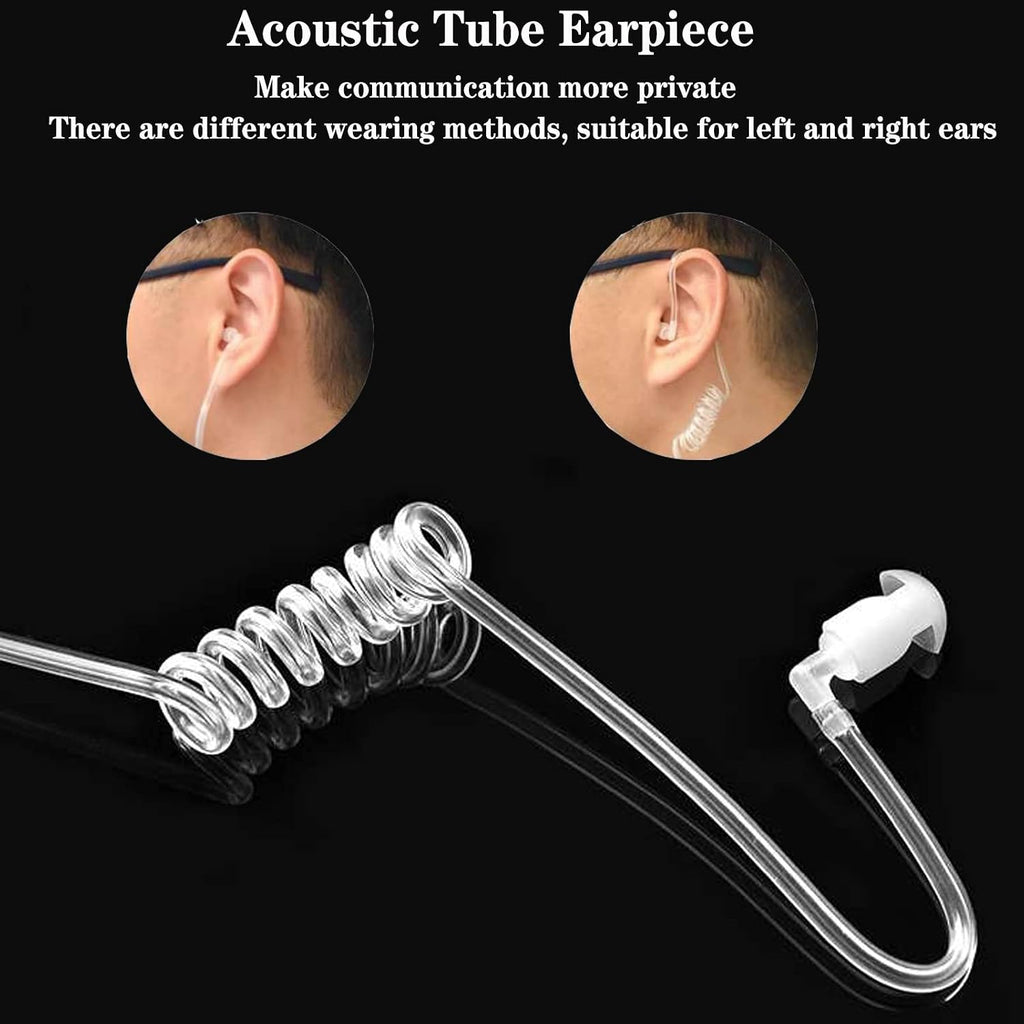 Adjustable Throat Mic Walkie Talkies Earpiece, Acoustic Tube, 2 Pin | for RT22/RT68/RT21/H777/RT27, Compatible with