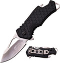 – Pocket Folding Knife – Fine Edge Steel Blade, Aluminum/Nylon Fiber Handle, Bottle Opener and Pocket Clip, Tactical
