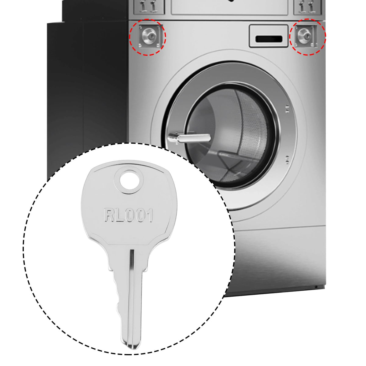 ECSiNG 2pcs Washing Machine Keys 70155601 RL001 Compatible with Speed Queen