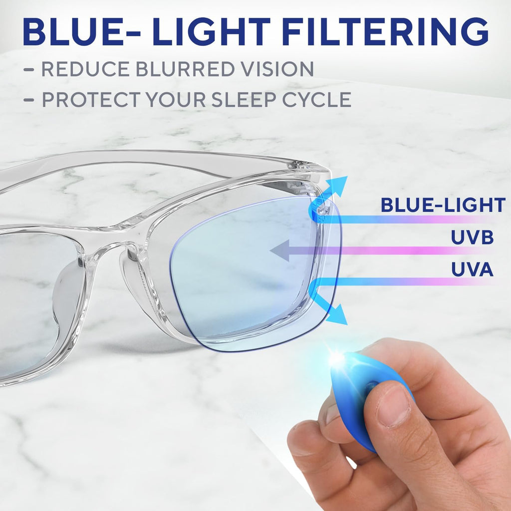 Stylish Blue Light Blocking Glasses for Women & Men – Helps Reduce Glare & Digital Eye Strain from Computers, Phones