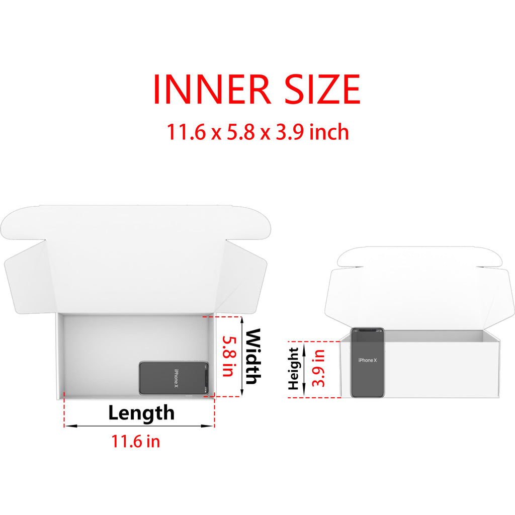 12x6x4 Shipping Boxes Black Mailer Corrugated Cardboard Box Set of 25