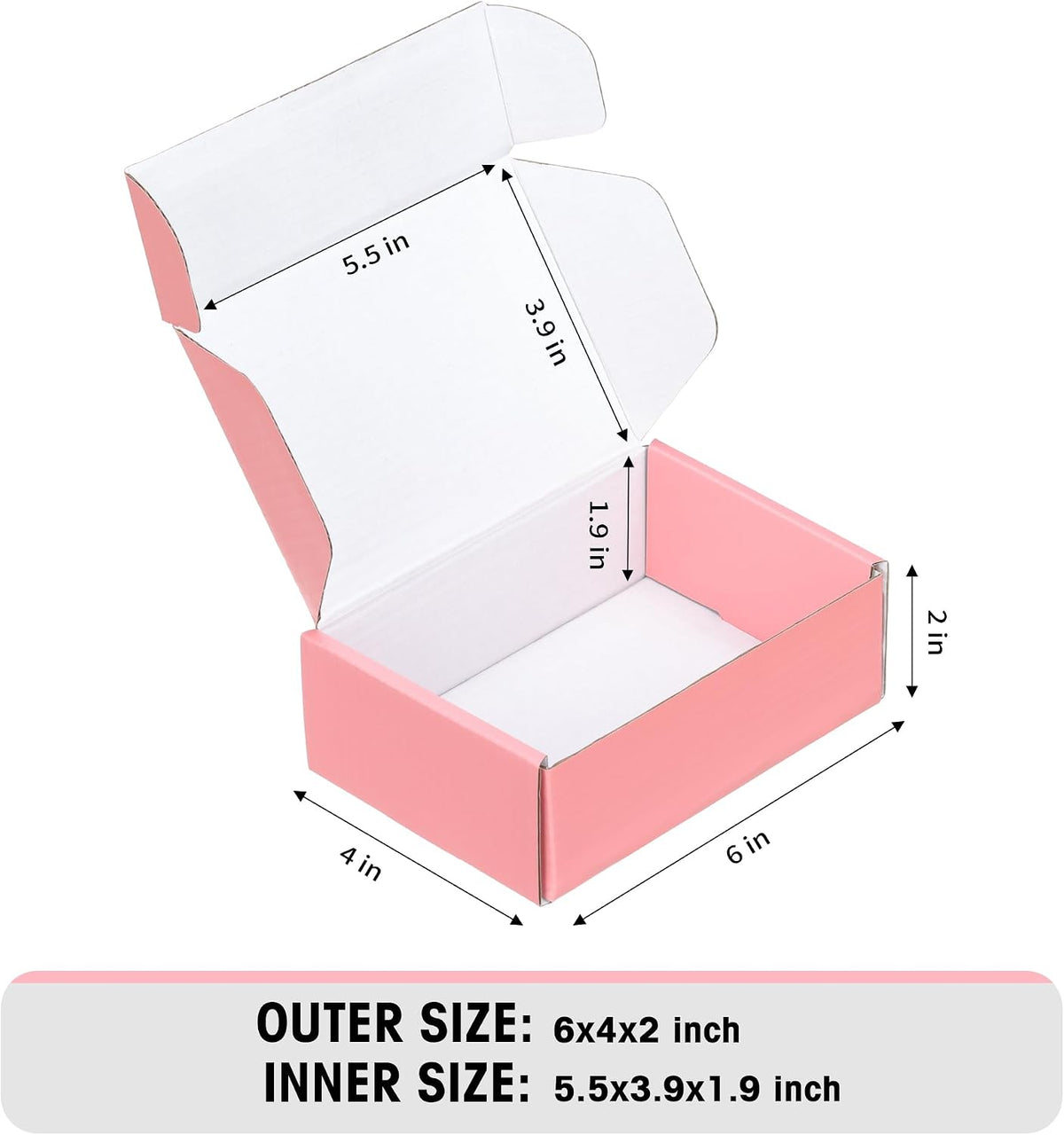 50 Pack of 6x4x2 Inches Small Shipping Boxes, Durable Corrugated Cardboard Boxes for Shipping, Gift, Mailing and