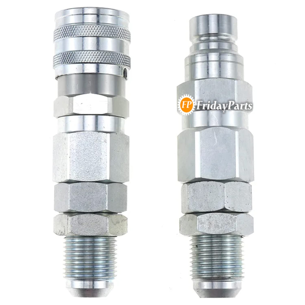 FridayParts #12 JIC Flat Face Hydraulic Quick Connect Coupler