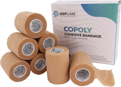 Self Adhesive Wrap Cohesive Wrap Bandages 6 Count 3" x 5 Yards, Medical Tape, Adhesive Flexible Breathable First Aid