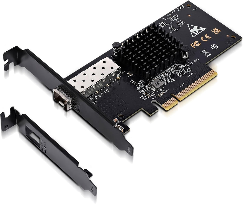 10Gb PCI-E NIC with 82599EN(X520-DA1) Controller, Single Port SFP+ PCI-E Network Card, Supports Windows/Windows Server/VMware