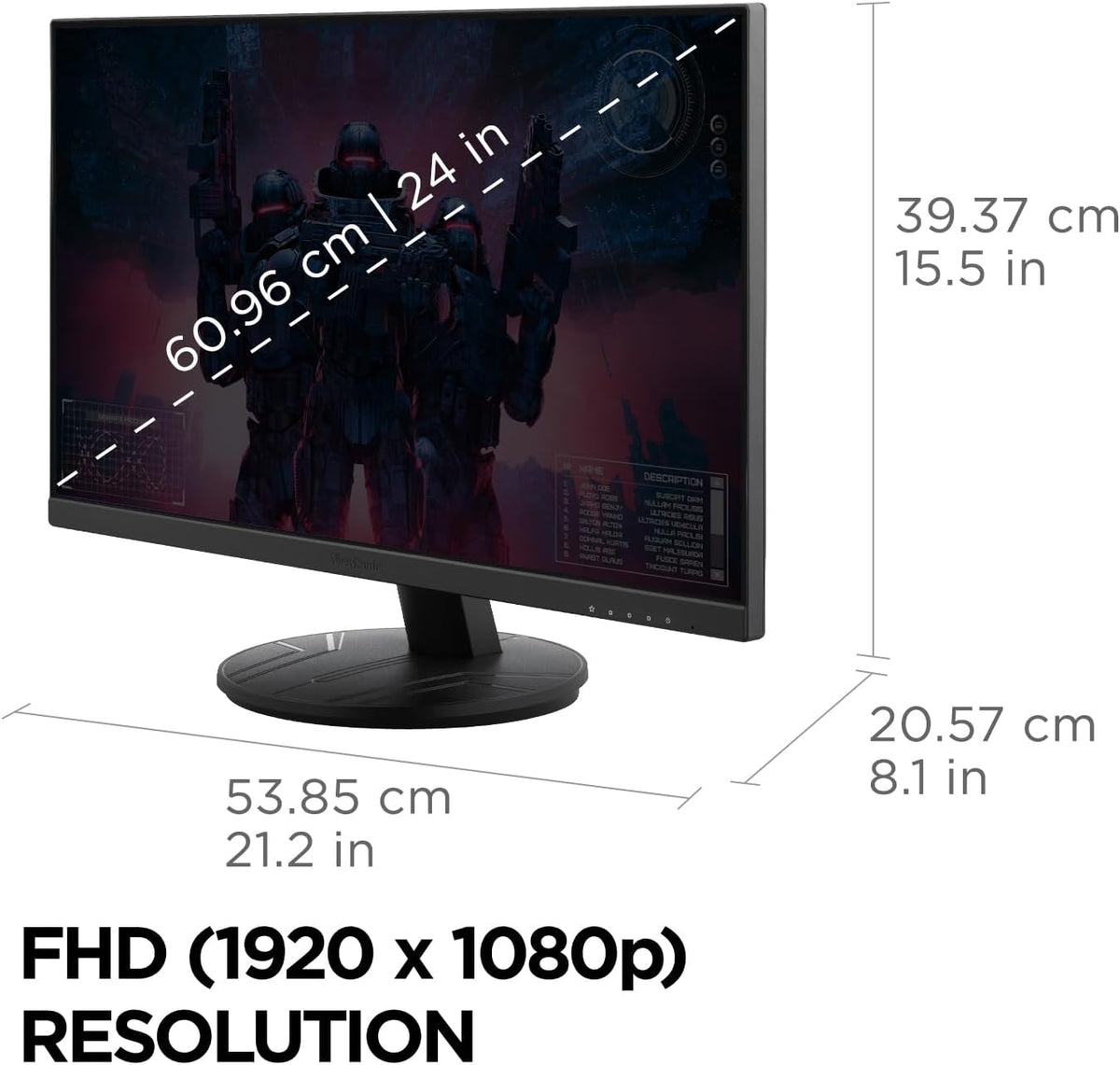 VX2416A 24 Inch 1080p Gaming Monitor, IPS Display with 120Hz and 1ms for Smooth Home Entertainment, Eye Care