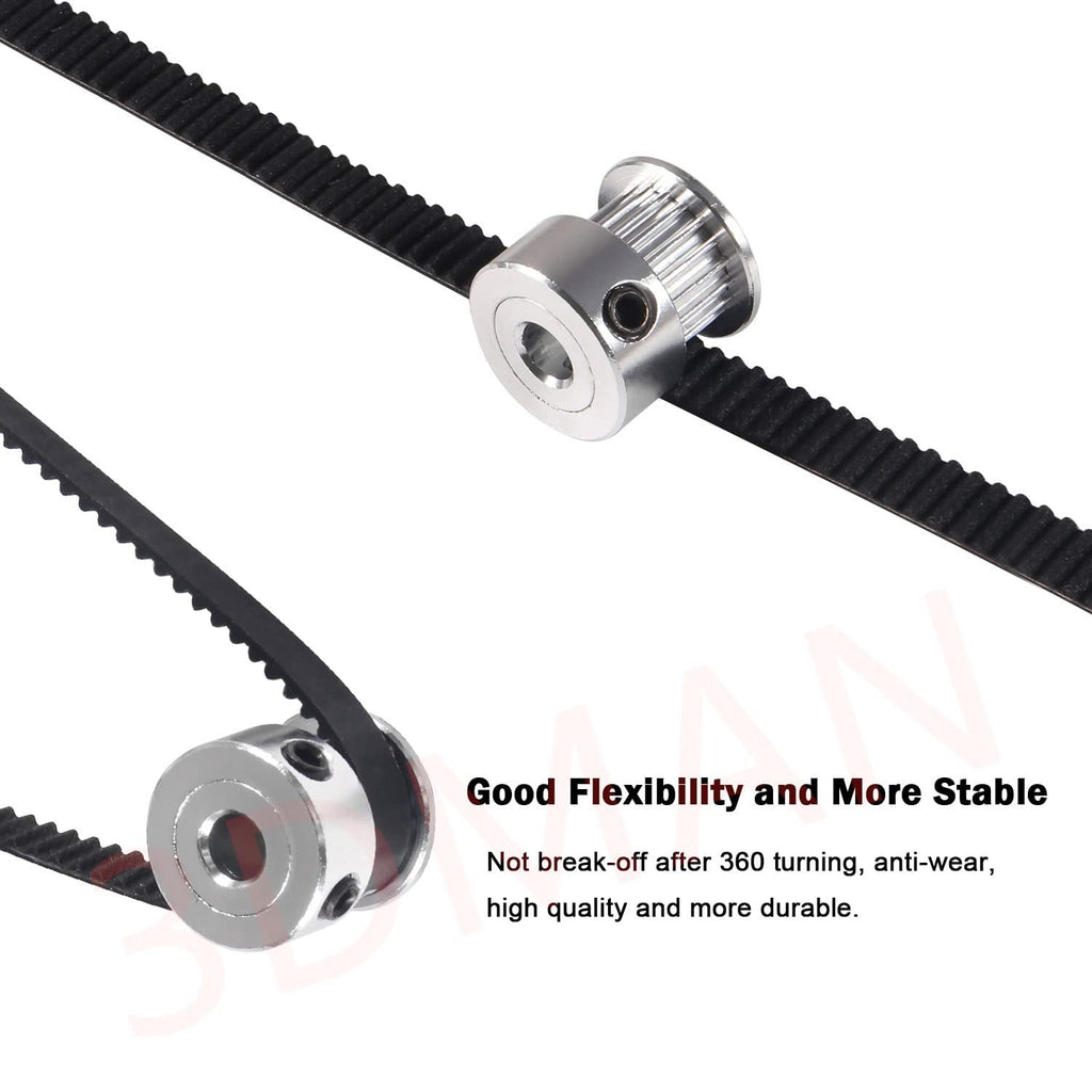 3Dman GT2 Timing Belt Closed Loop Rubber Belt 110mm 200mm 300mm 400mm 610mm for Width 6mm 3D Printers -5pcs
