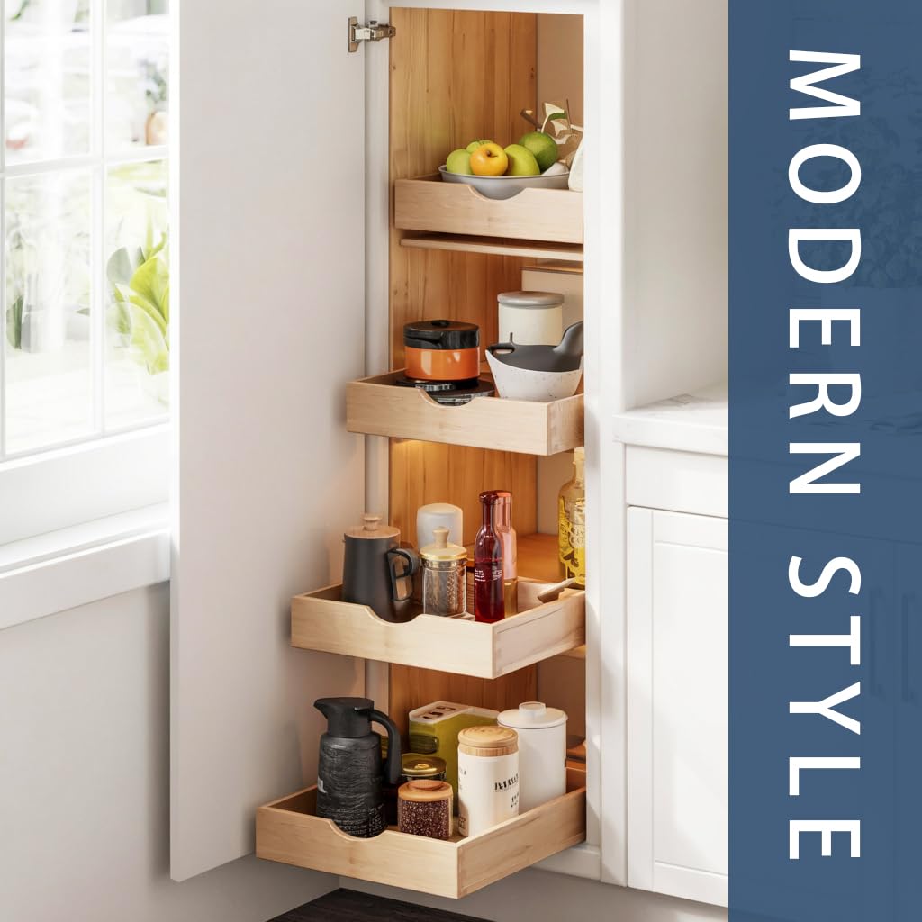Pull Out Cabinet Drawers - 6x2 Size Options (12-23'W,18-21'D), Pre-Assembled with Soft Close Slides, Solid Beechwood