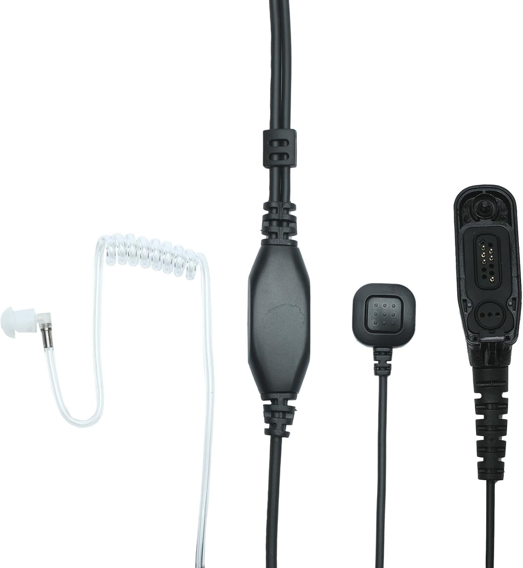 Throat Mic with Finger PTT Compatible with Midland LXT630VP3 GXT | Throat mic + finger PTT (handlebar mount), Covert
