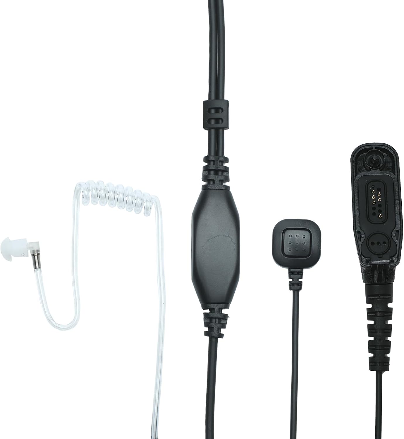 Throat Mic with Finger PTT Compatible with Midland LXT630VP3 GXT | Throat mic + finger PTT (handlebar mount), Covert