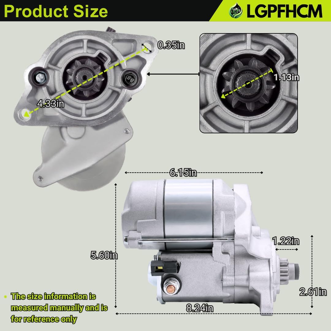 16611-63013 Starter Motor Fit for Kubota D722 D902 D950 D1105 V1305 V1505