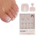 Press On Toenails - Natural, Glossy Fake Nails 32 Pc Full Kit